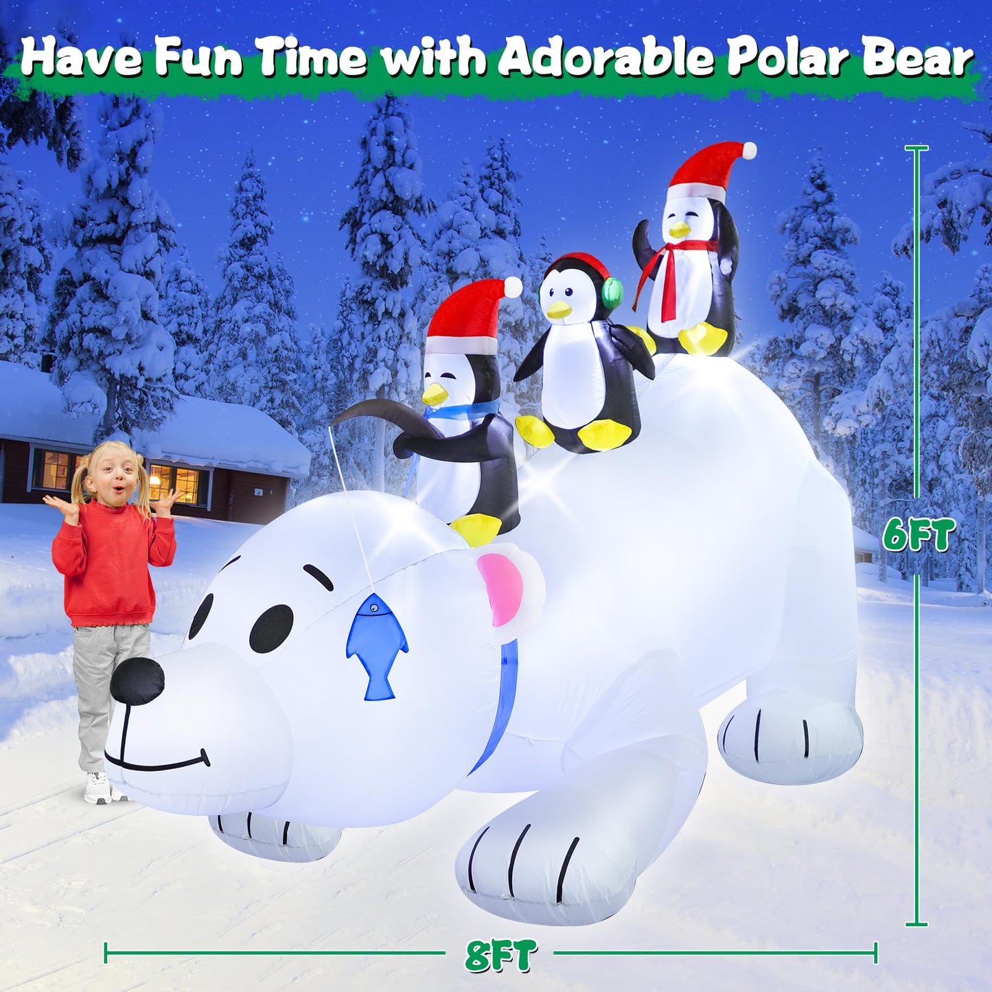 10 FT Christmas Inflatable Santa Claus Outdoor Decor for Yard, Giant Blow up Santa Decoration with Big Gift Bag, Built-in LED Lights for Garden Lawn Home Indoor Winter Holiday Party IP44 Weatherproof