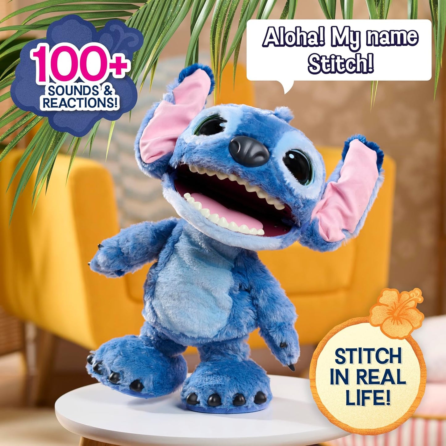 Just Play Disney Stitch Ultimate Interactive 17" Plush Toy, 100+ Sounds & Reactions, Inspired by Disney’s Live-Action Lilo & Stitch Film, New Movie Toy for Fans, Girls, Boys, Kids 3 and Up