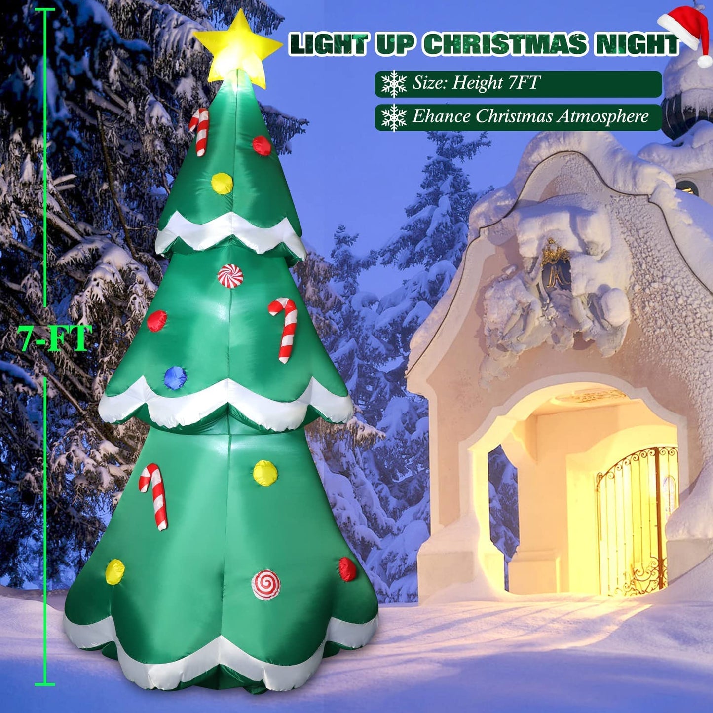 10 FT Christmas Inflatable Santa Claus Outdoor Decor for Yard, Giant Blow up Santa Decoration with Big Gift Bag, Built-in LED Lights for Garden Lawn Home Indoor Winter Holiday Party IP44 Weatherproof