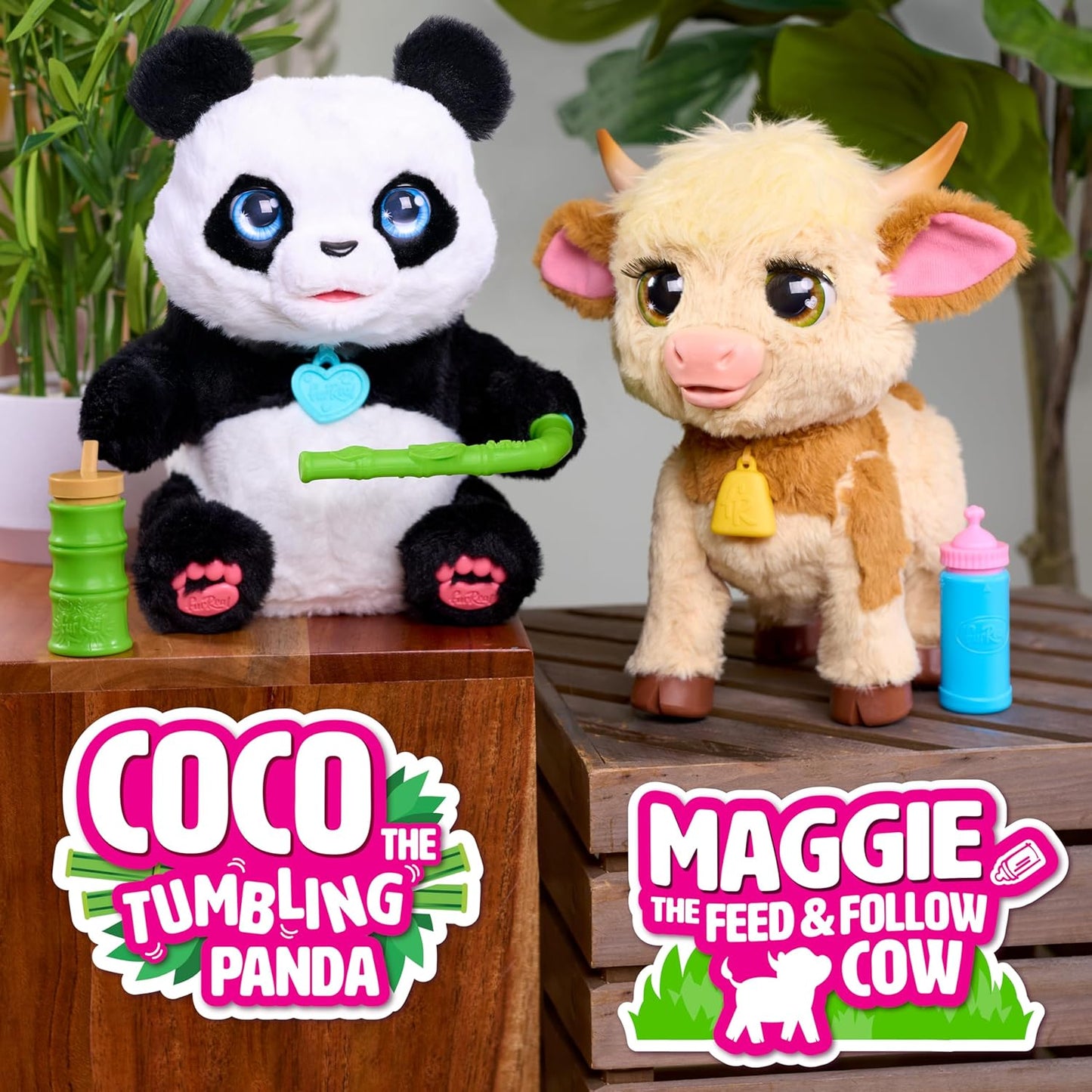 Just Play furReal Maggie The Feed & Follow Cow, 11 Inch Interactive Highland Mini Cow, for Boys and Girls, Ages 4 and up