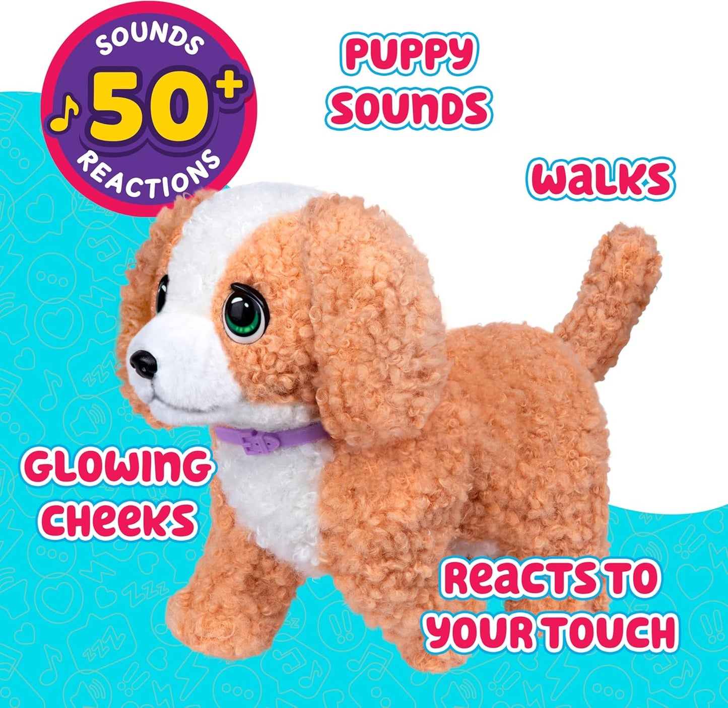 Little Live Pets Ouchies Amazon Exclusive Hazel The Poodle Plush, 50+ Sounds, Limping to Walking Puppy Toy & Carrier, Interactive Toy Dog for Kids 5+