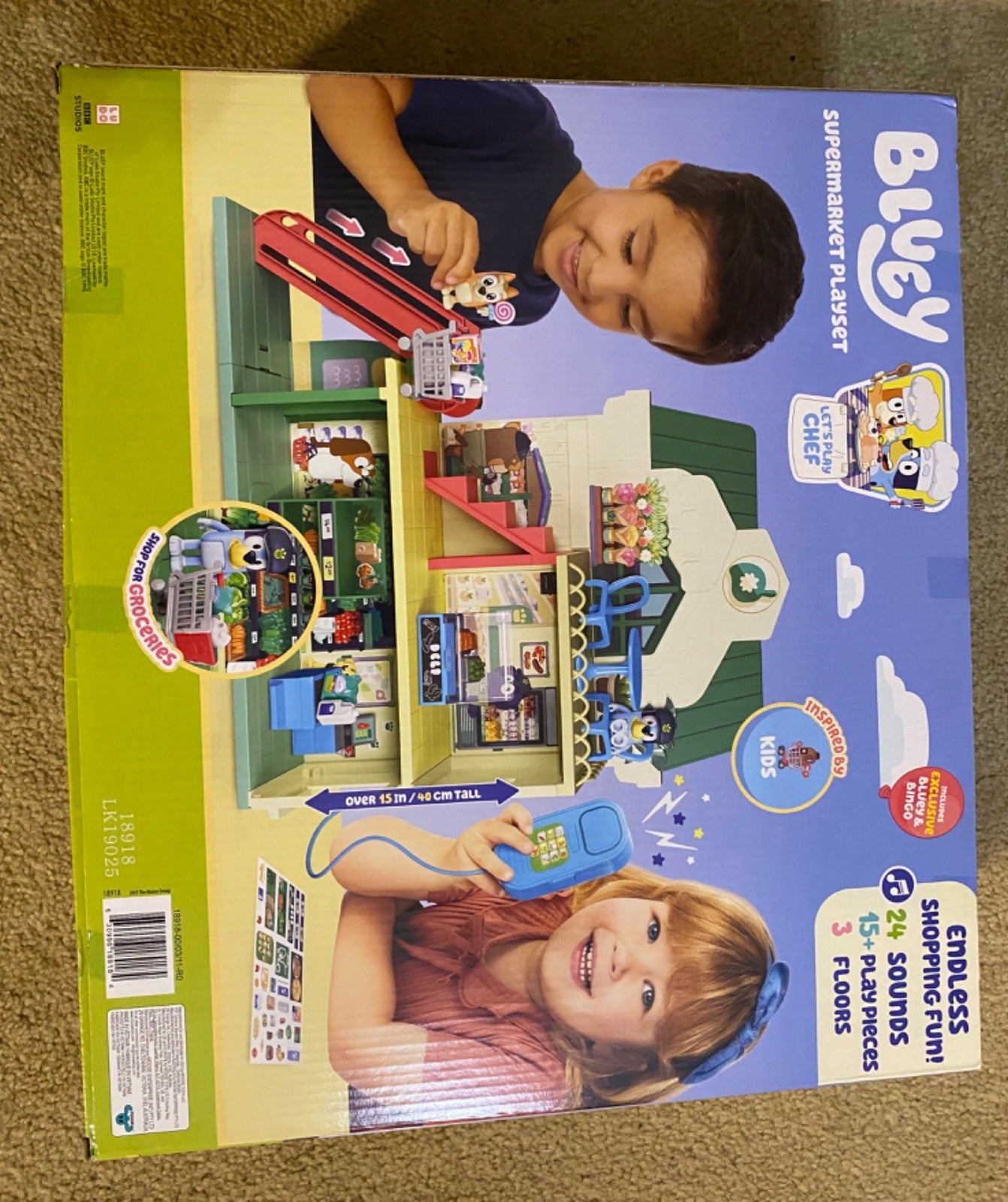 Bluey Supermarket Playset  15-piece Play House NEW in BOX 24 Sounds