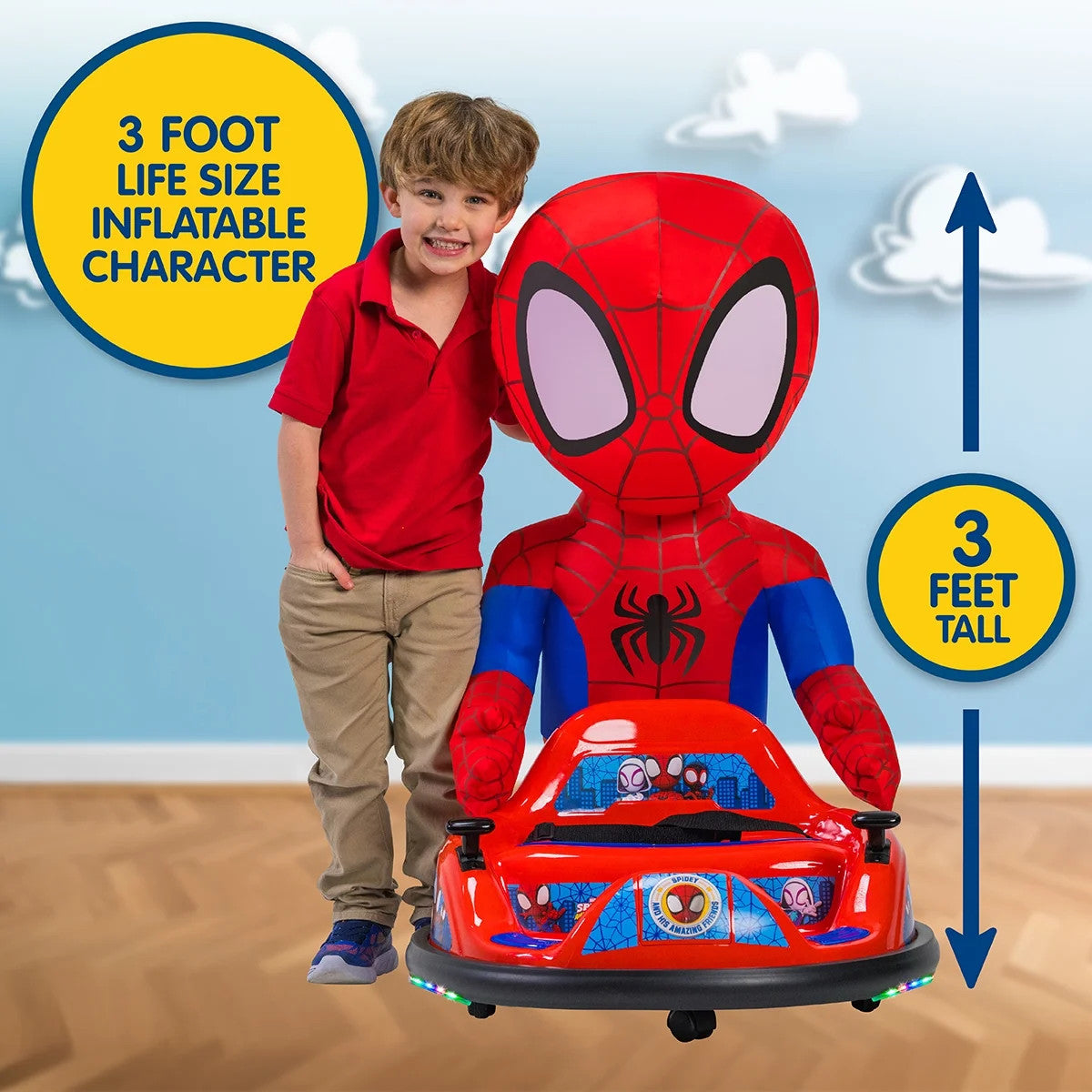 Spidey 6V ImaginAir Ride-On Bumper Car with Inflatable Character