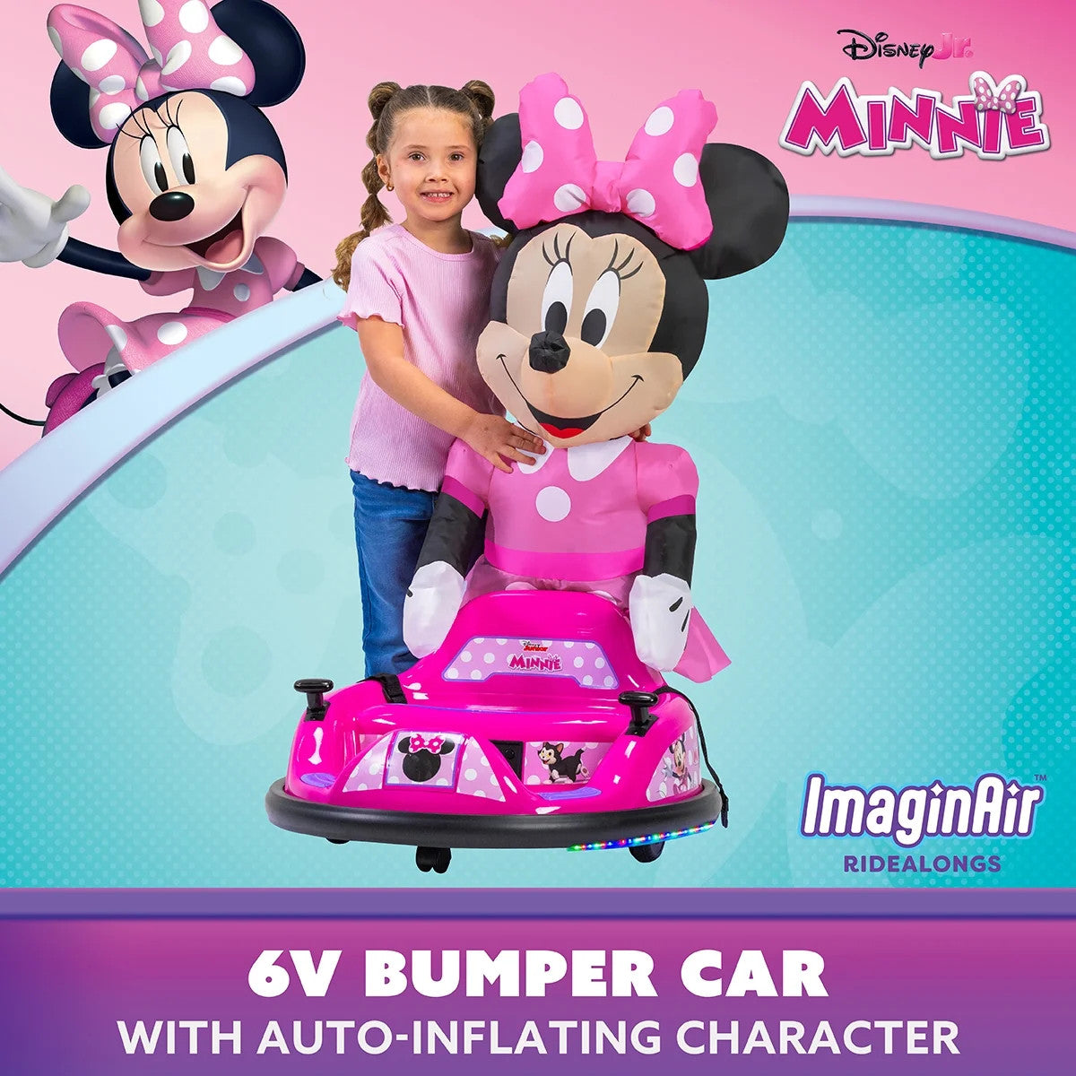 Minnie Mouse® 6V ImaginAir Ride On Bumper Car with Inflatable Character