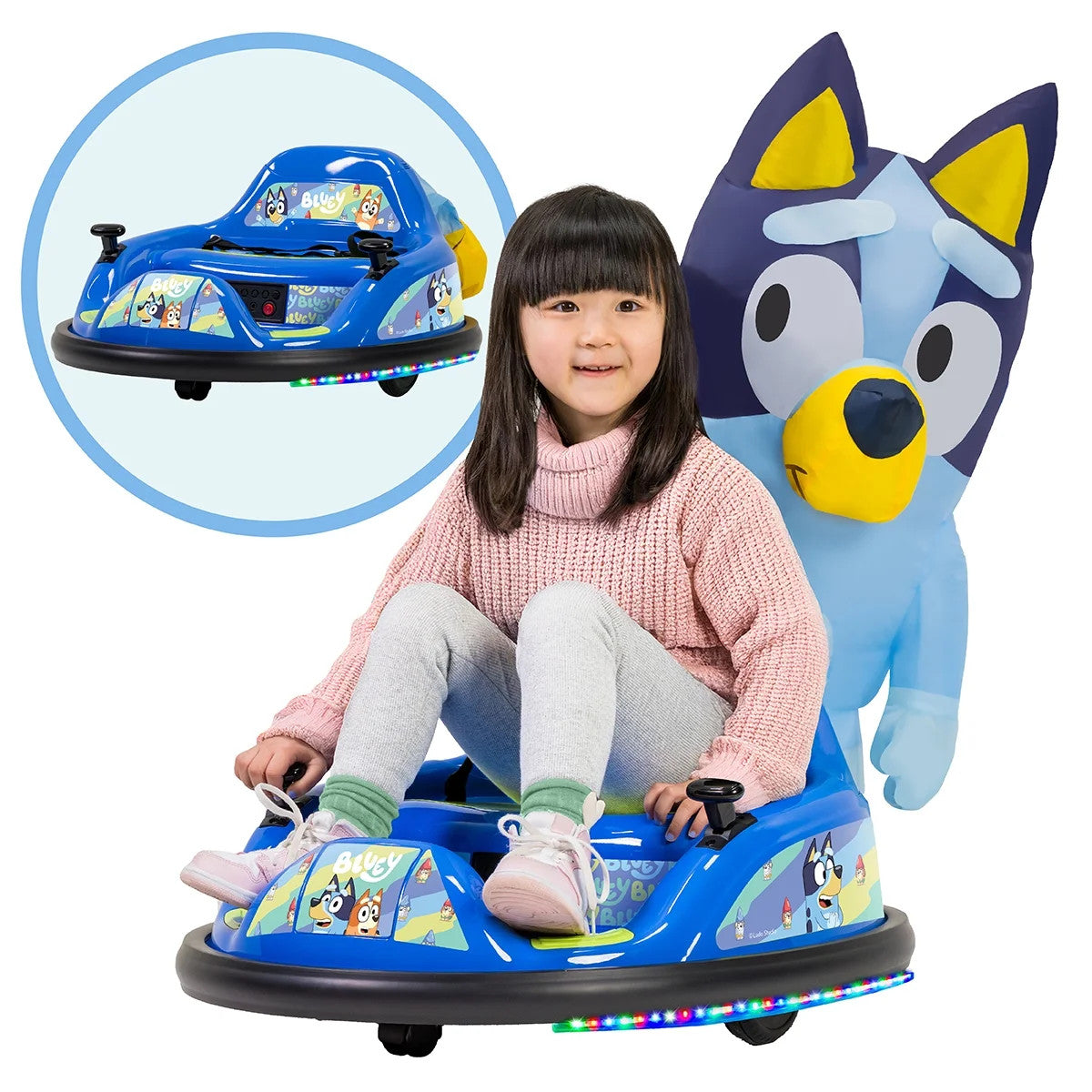 Bluey 6V ImaginAir kids Ride-On Bumper Car with Inflatable Character